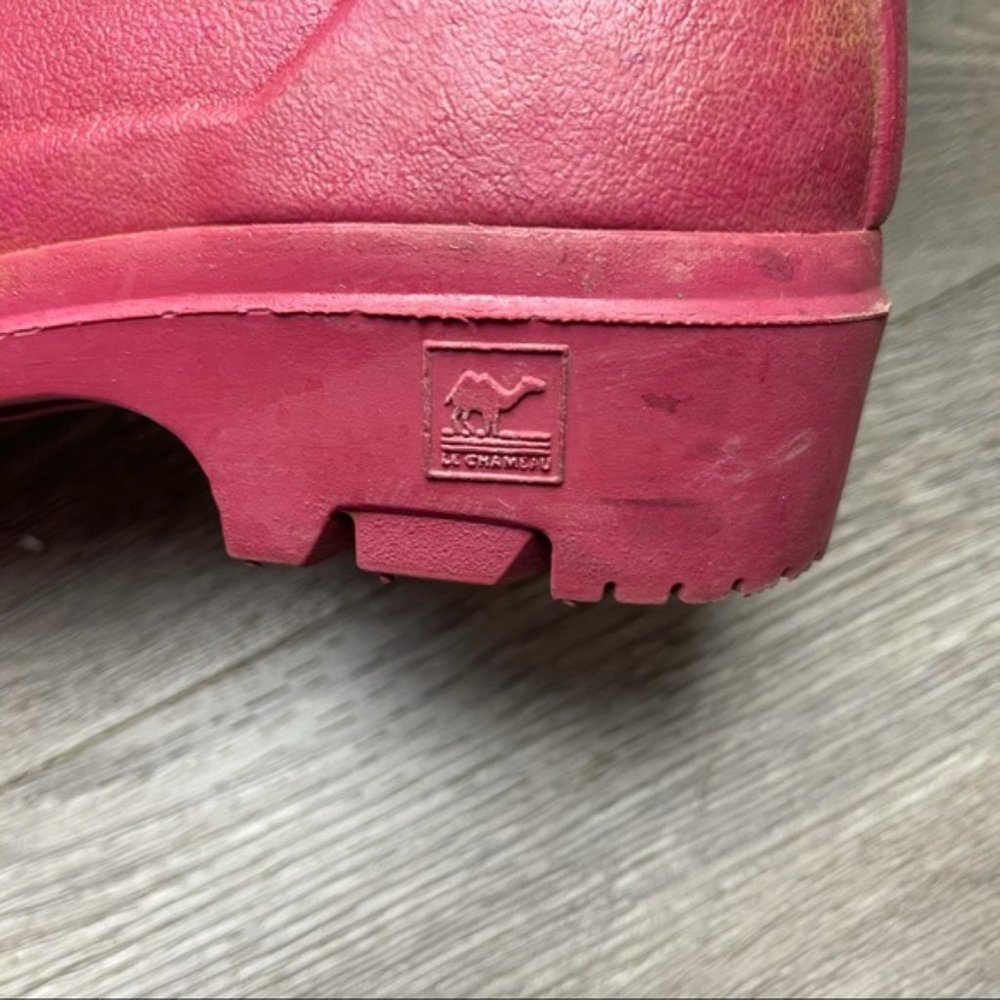 LE CHAMEAU Iris Rose Lined Rubber Boots 39 - Picture 10 of 12